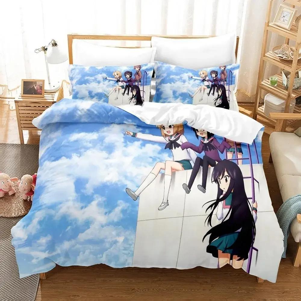 Anime A Channel Bedding Set Single Twin Full Queen King Size Bed Set Adult Kid Bedroom Duvetcover Sets Print Anime Bed Sheet Set