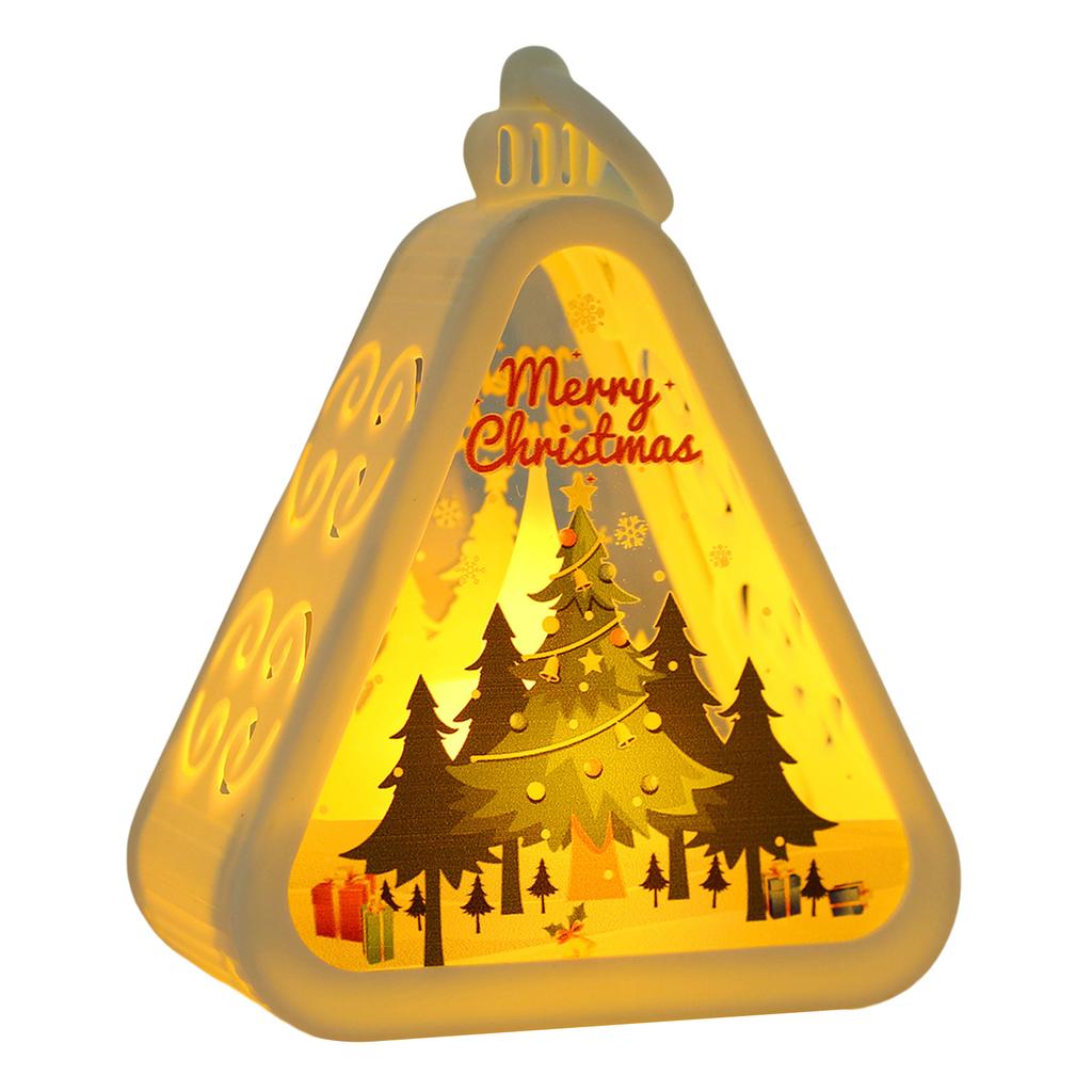 Christmas LED Triangle Lantern Mimi Santa Claus Snowman Lamp Indoor Table Ornaments Home Party Scene Props Christmas Decorations