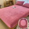 Warm Winter Velvet Fleece Fitted Sheet Elastic Mattress Cover Couple 2 Seater Bed Linens Luxury Double Bed Sheet