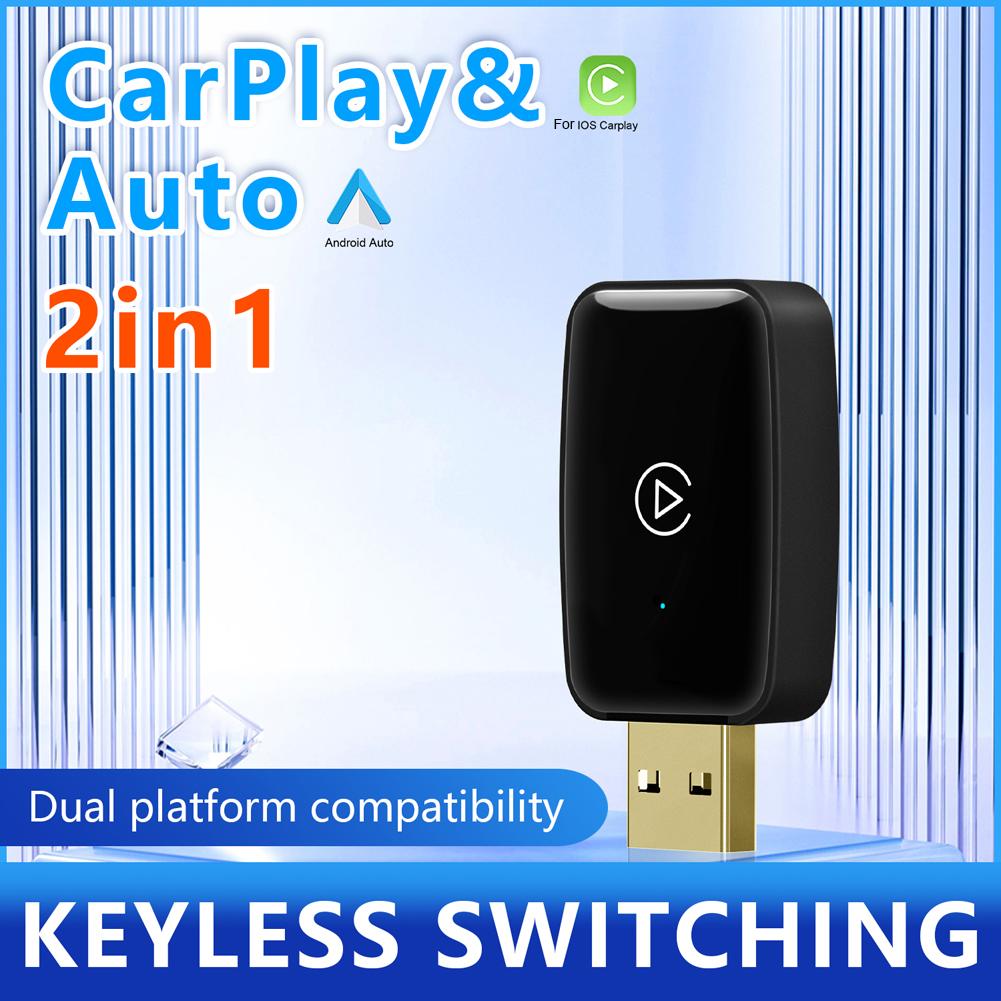 Smart AI Box BT WiFi 5.8G Wireless CarPlay Android Auto Adapter Plug and Play Smart Link for Wired Carplay Android Auto Cars