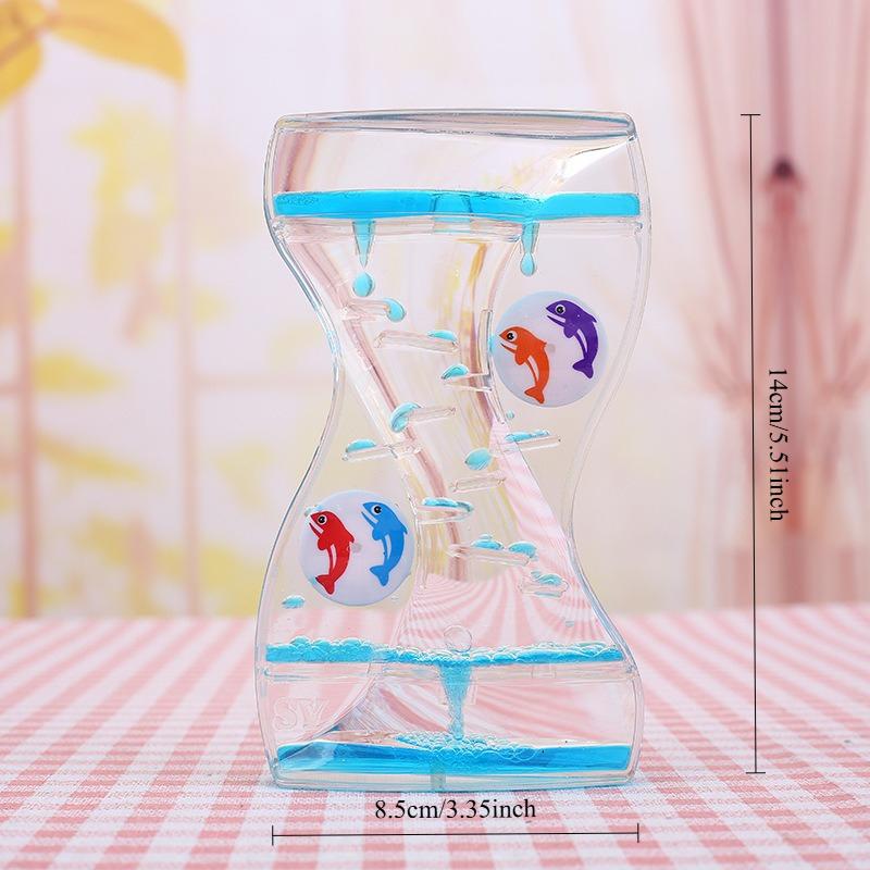 Hourglass Timer Moving Drip Oil Liquid Bubble Kids Toy Home Office Desk Decor Home Decorations Household Supplies