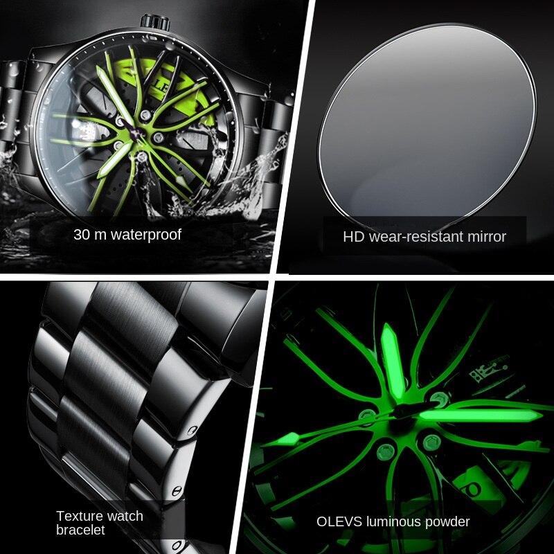 OLEVS Brand Watch Fashion Trend with Hollow-out Luminous Waterproof Quartz Watch Men's Watch Men's Watch