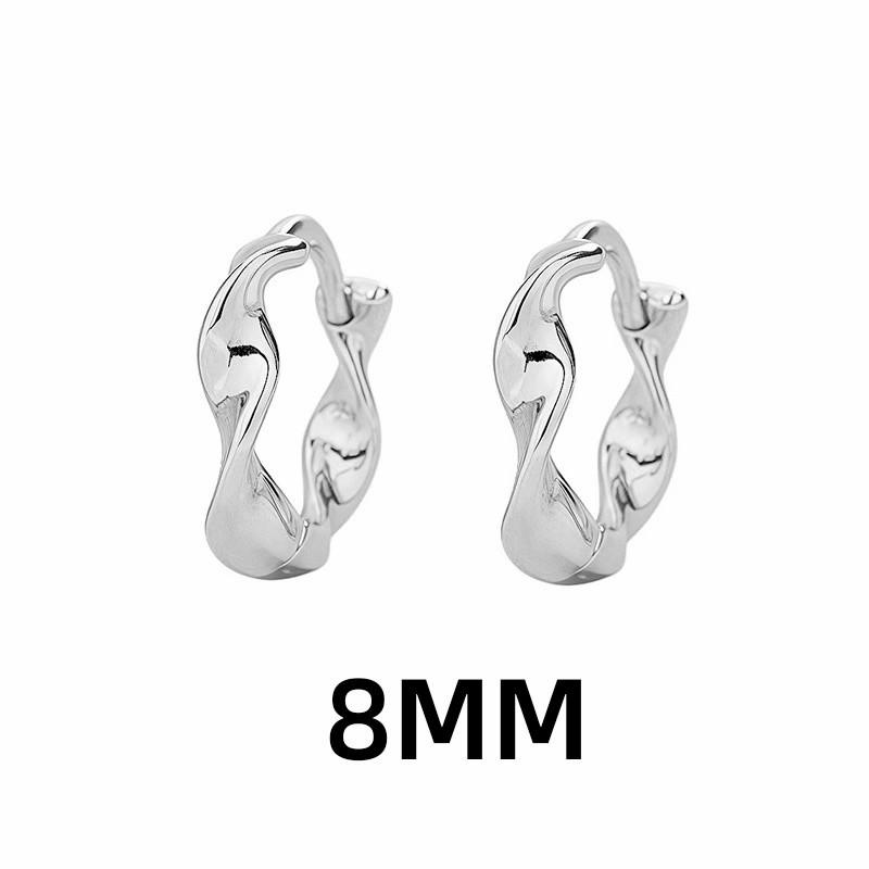 925 Silver Hoop Earring For Women Mobius Office Jewelry Braided Party Birthday Gift