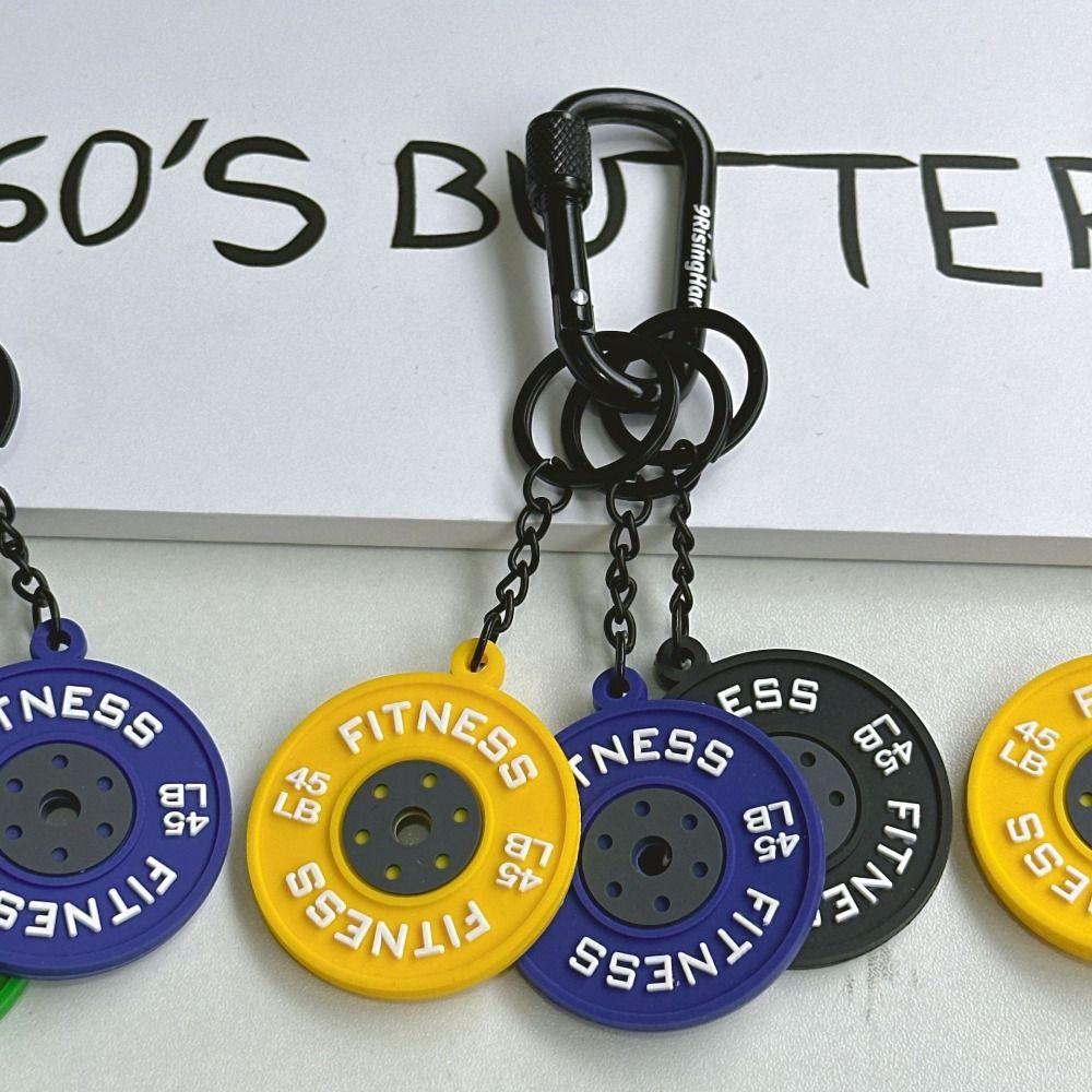 with D-shaped Carabiner Barbell Plates Key Chain Mini Fitness Series Pendant  Gifts