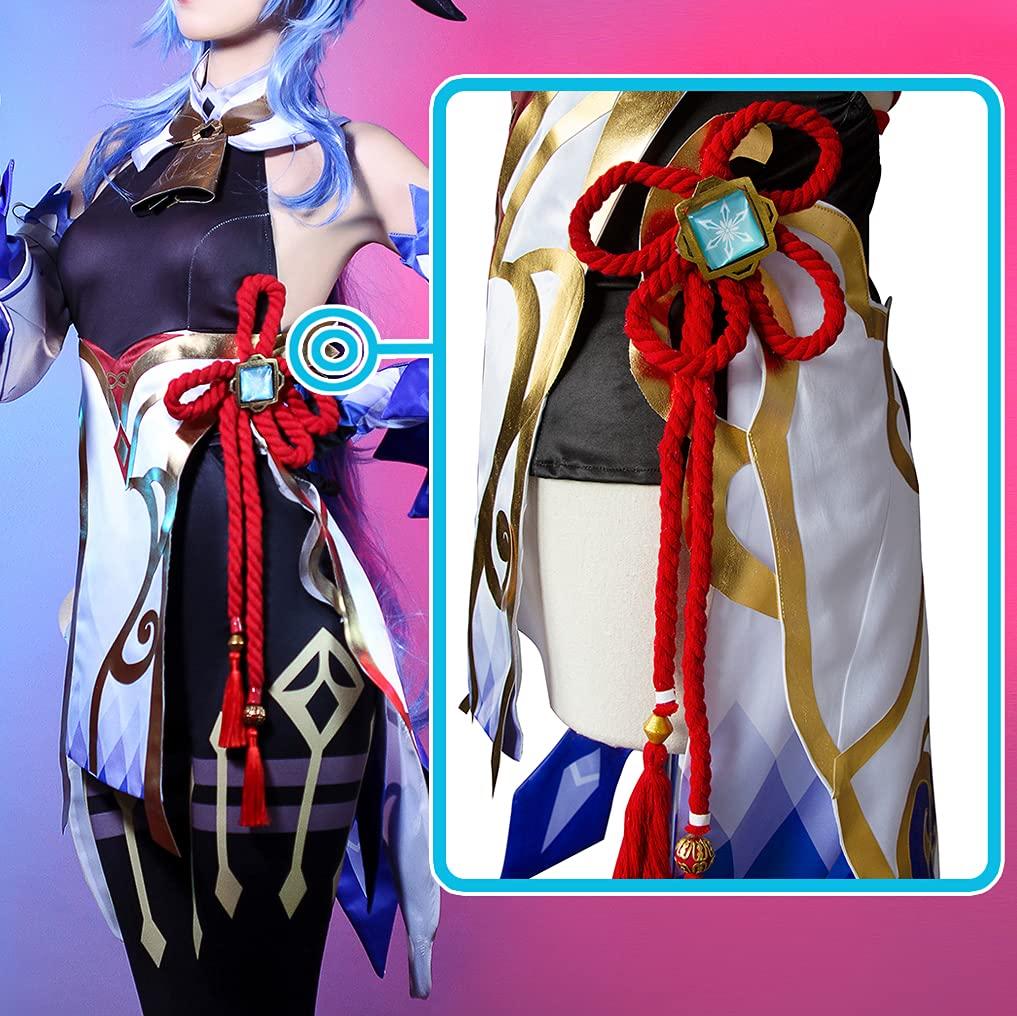 Genshin Impact Liyue Ganyu Cosplay Kostüm mit Perücke Junyu Shuyue Ganyu Cosplay Genshin Impact Stil Kanyu Cosplay Kanyu Xianlin Kapitel mit [NSPSTT]