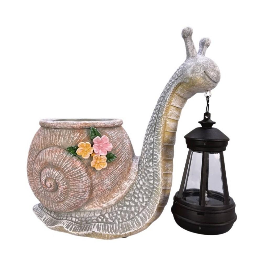 Pot de fleur statue escargot en résine Résistant au soleil Pot de fleurs décoratif en résine Mignon Vase de jardin Décoration de jardin