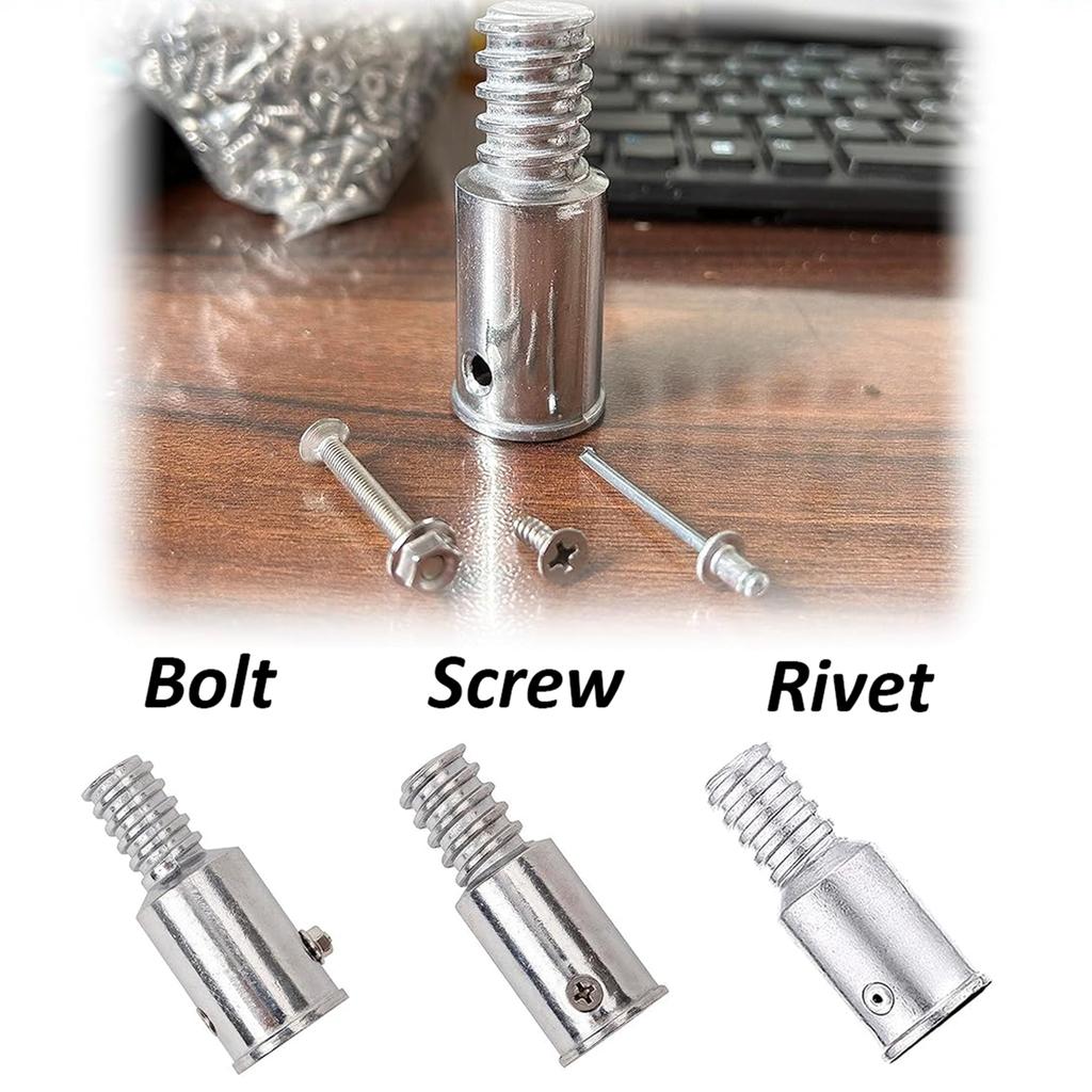 1 Inch Threaded Tip Replacement Extension Rod Repair Broom Handle Threaded End 2pcs set