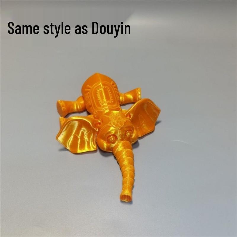 3D Printed Baby Elephant Figurine - Micro Landscape Ornament & Gift Model