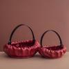 Creative Tray Red Basket Desktop Storage Container Fruit Platter Ceramic Plate Pleated Basket Home Decoration Accessories