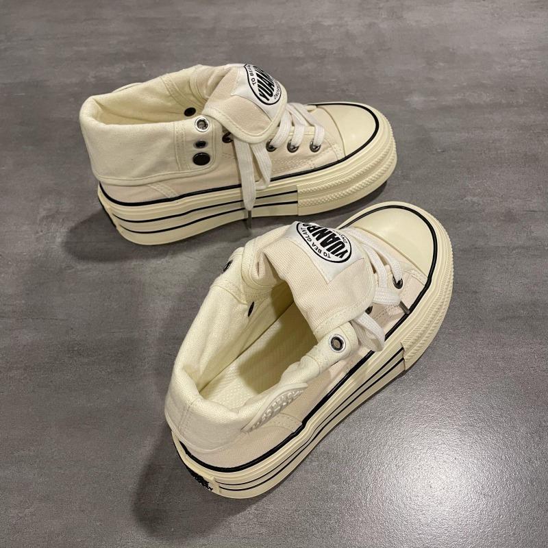Vielseitige High-Top Canvas-Schuhe für Damen, Sneakers im neuen Stil, Schuhe zur Höhensteigerung