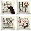 Puppy Pattern Printing Pillowcase Home Bedroom Room Decoration Living Room Sofa Chair Cushion Cover Polyester Material