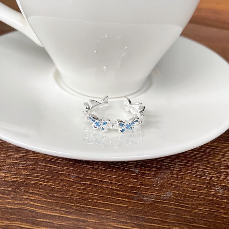 Korean Style 925 Sterling Silver Women's Open Ring - Niche Design Index Finger Accessory