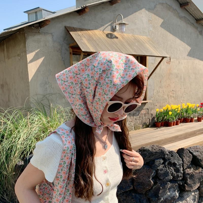 70*70cm Cotton And Linen Handkerchief Small Hair Scarf For Women Cute Plain Bag Scarfs Female Fashion Print Scarves For Women
