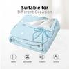 Light Blue Polka Dot Bow Soft Flannel Blanket Breathable Warm Throw for Office Car Sofa Kids Room Birthday Xmas Gift