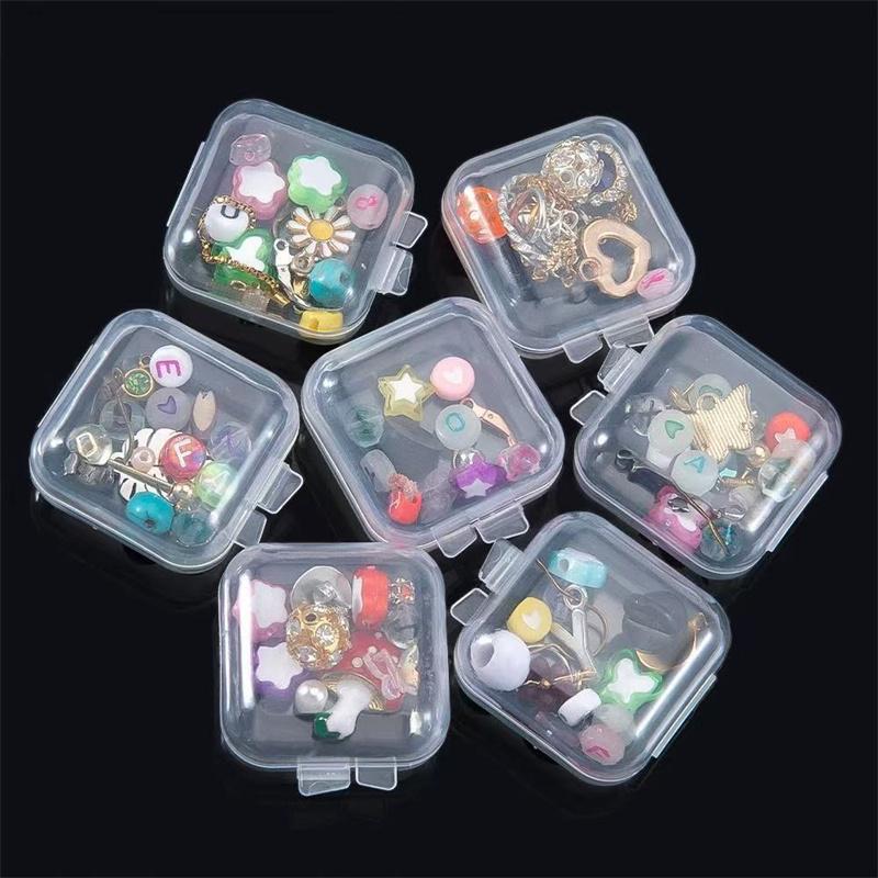 10/20/50/100PCS Jewelry Storage Box Portable Mini Plastic Storage Box Container Earring Ring Earplugs Packaging Storage Case