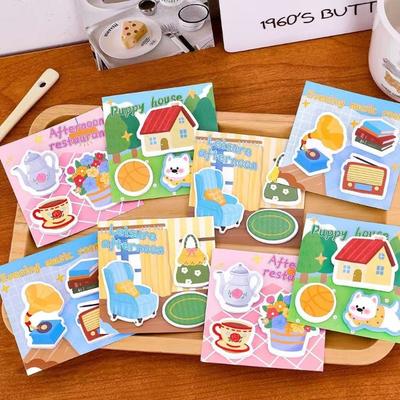 Schöne Kreative Szenen Haftnotizen mit Hohem Aussehen und Niedlicher Kombinations Collage Papieraufkleber Schüler Kawaii Schreibwaren