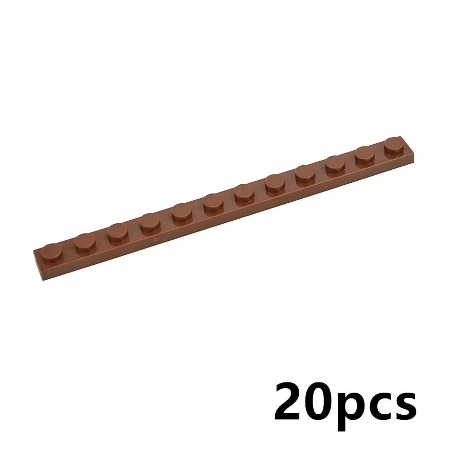 20Pcs MOC Thin Bricks 60479 Plate 1x12 Dots Model Building Blocks Bulk Colorful Parts DIY Educational Technical Classic Kid Toy