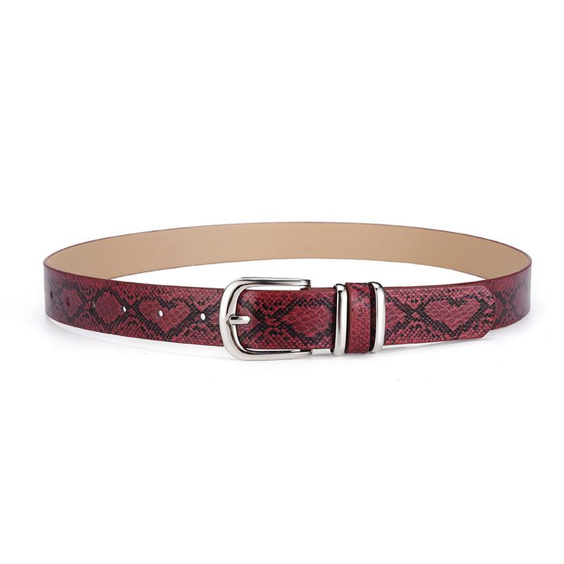 Snake Elegant Retro Pattern Womens Fashion Belt With Alluring Metal Buckle Design