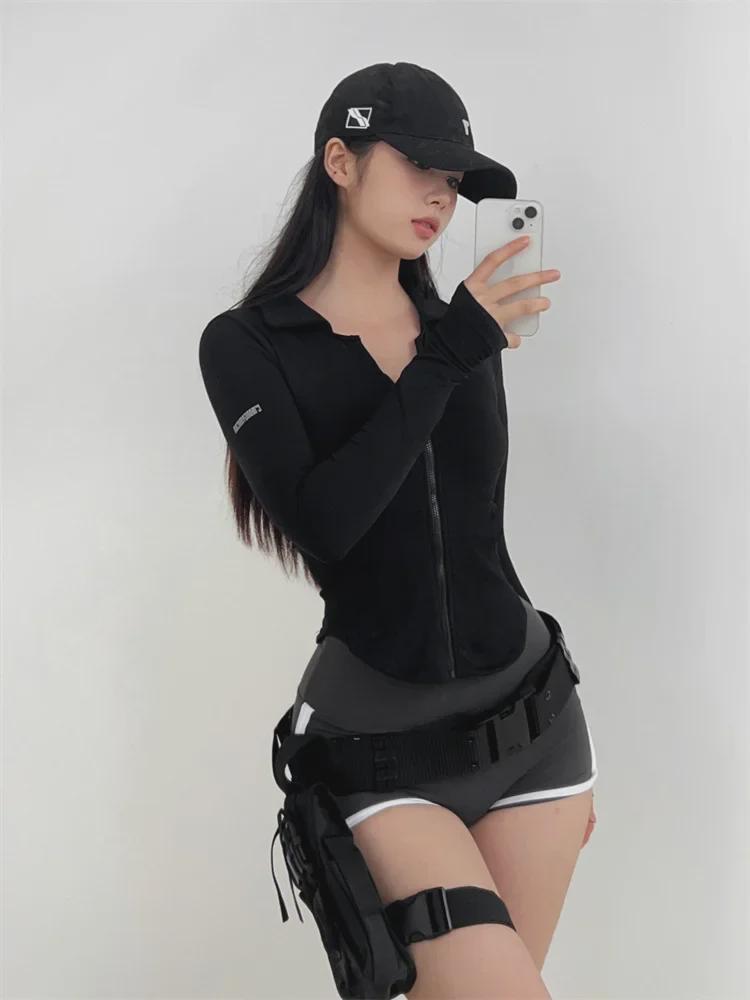 Women's Long Sleeve Fitness Jacket - Autumn/Winter Yoga & Running Outerwear with Lapel Zipper