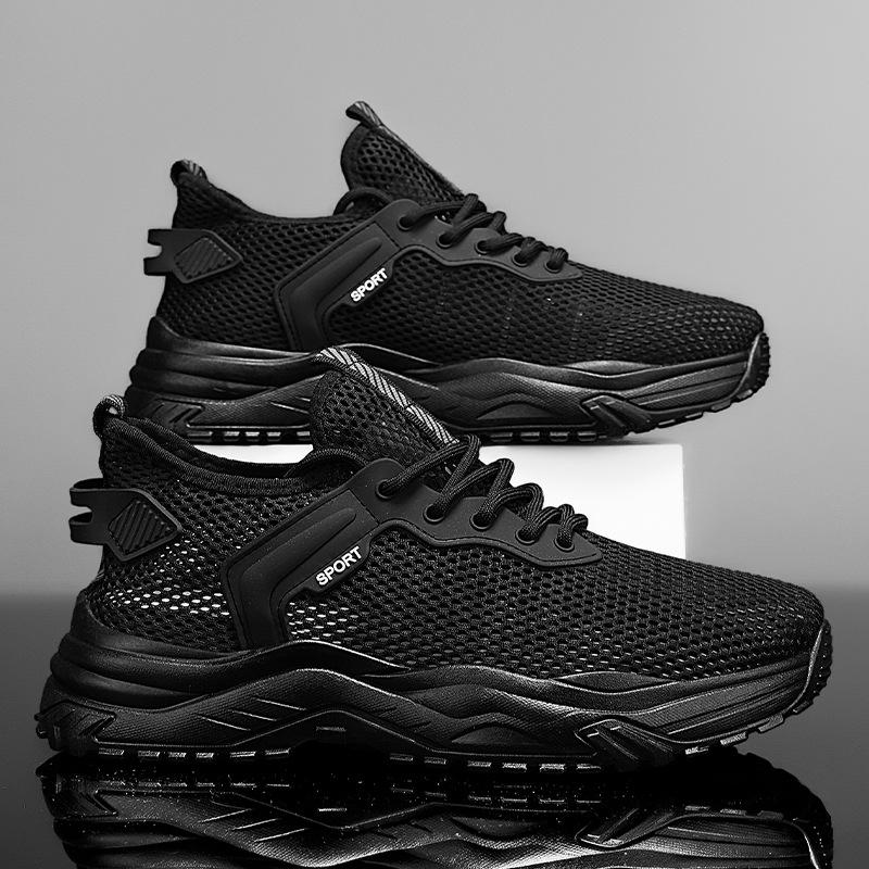 

New summer sports shoes breathable men s shoes hollowed out black lightweight mesh shoes little white shoes student shoes men s 44