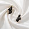 1 Pair Dripping Oil Irregular Petal Stud Earrings for Women Elegant Floral Design Anti-allergy Business Casual Wear Jewelry