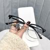 Plain Slimming Artifact Flat Glasses Eye Protection Anti-Blue Light Glasses Women'S Eyebrows Glasses Frame Black Silver Frame Myopia Glasses