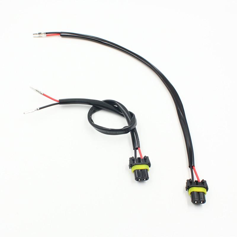 Rockeybright 2pc 12V 35W 55W HID Conversion Kit Light Bulb Wire Harness Power Plug Cord H3 H8 H9 H10 H11 880 881 Power Connector