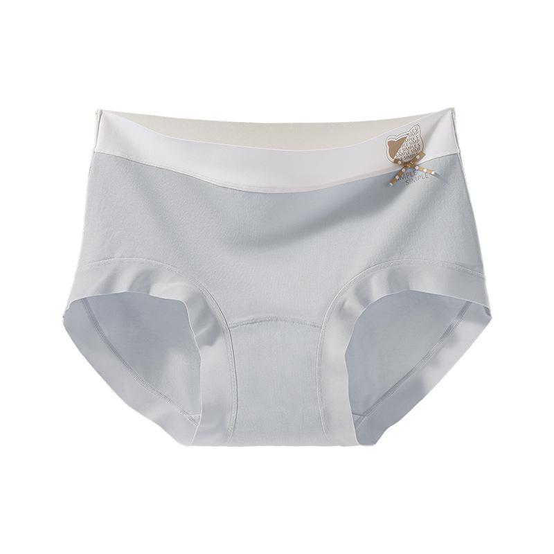 Women s Mid-Waist Cotton Panties - Antibacterial, Lace Bow, Girlish Style M