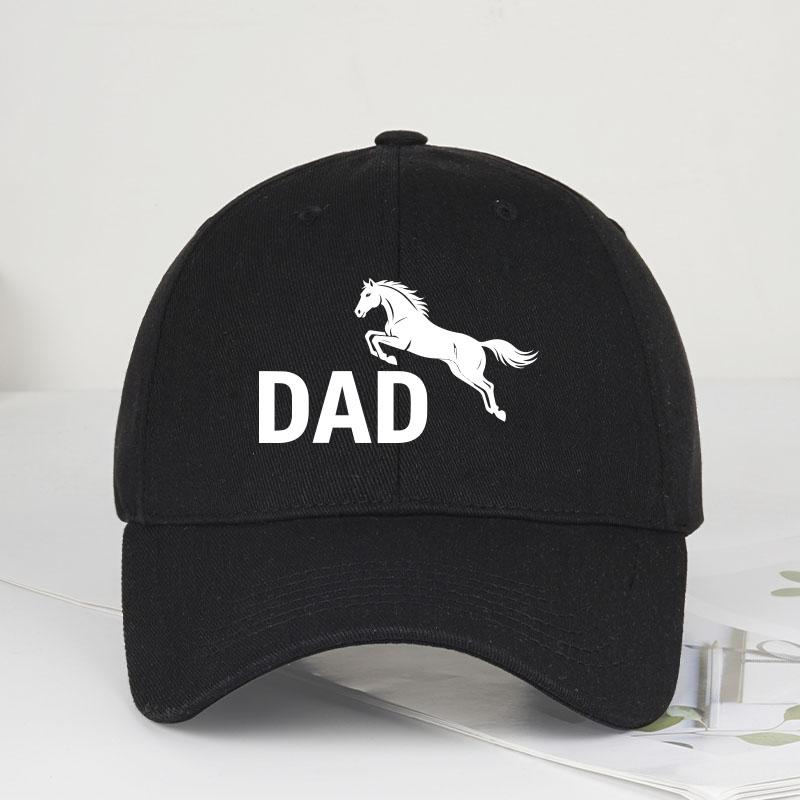 MLFO DAD Galloping Horse Print SoftTop Baseball Cap Retro Style Daily Commute Outdoor Hiking Fathers Day Gift