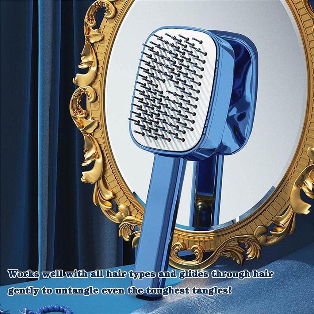 New Self Cleaning 3D Air Cushion Massager Hair Brush Airbag Massage Comb Brush Electroplated Detangling Anti Static Hairbrush