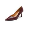 Krazing Pot Sheep Skin Summer Autumn Thin High Heels Party Shoes Women Pointed Toe Concise Shallow Pumps