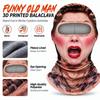 3D Face Printed Balaclava Vzor starca Maska na celú tvár pre Zimné Vonkajšie Športy Cyklistiku