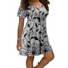 Summer 2026 Hot-Selling European and American Short-Sleeved Printed Dress