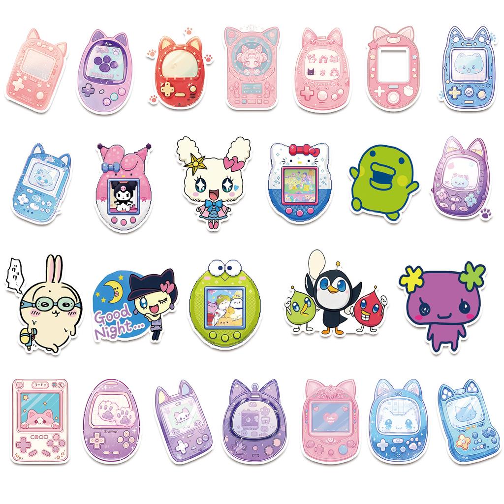 50Pcs Tamagotchi Stickers Anime Tamagotchi Luggage Skateboard Stickers Scrapbooking Phone Luggage Skateboard Waterproof