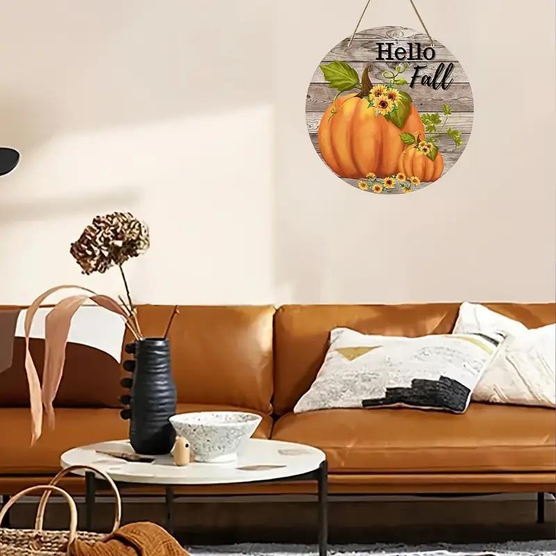 Garden Decorations,autumn Harvest Festival Decorations,wooden Hanging Decorative Signs,"hello Fall"logo,pumpkin pattern,2D Flat Products