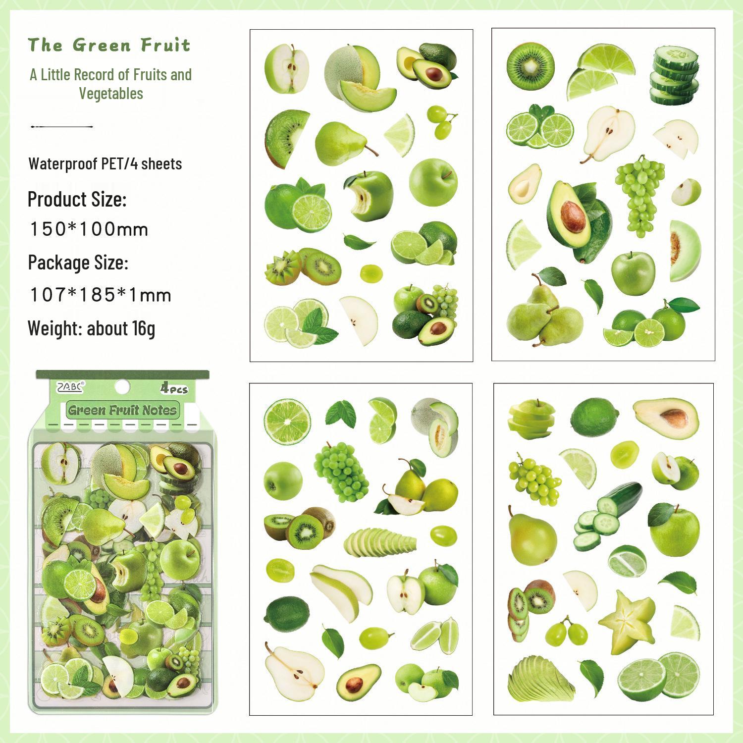 ZABC Original Fruit-Themed DIY Stickers, 6 Styles