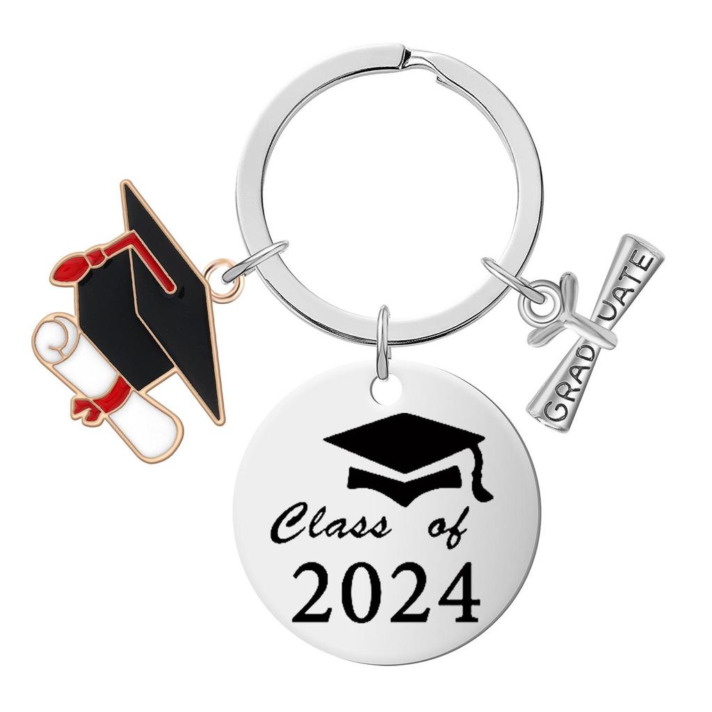 Stainless Steel Inspirational Graduation Keychain for Classmates and Teachers
