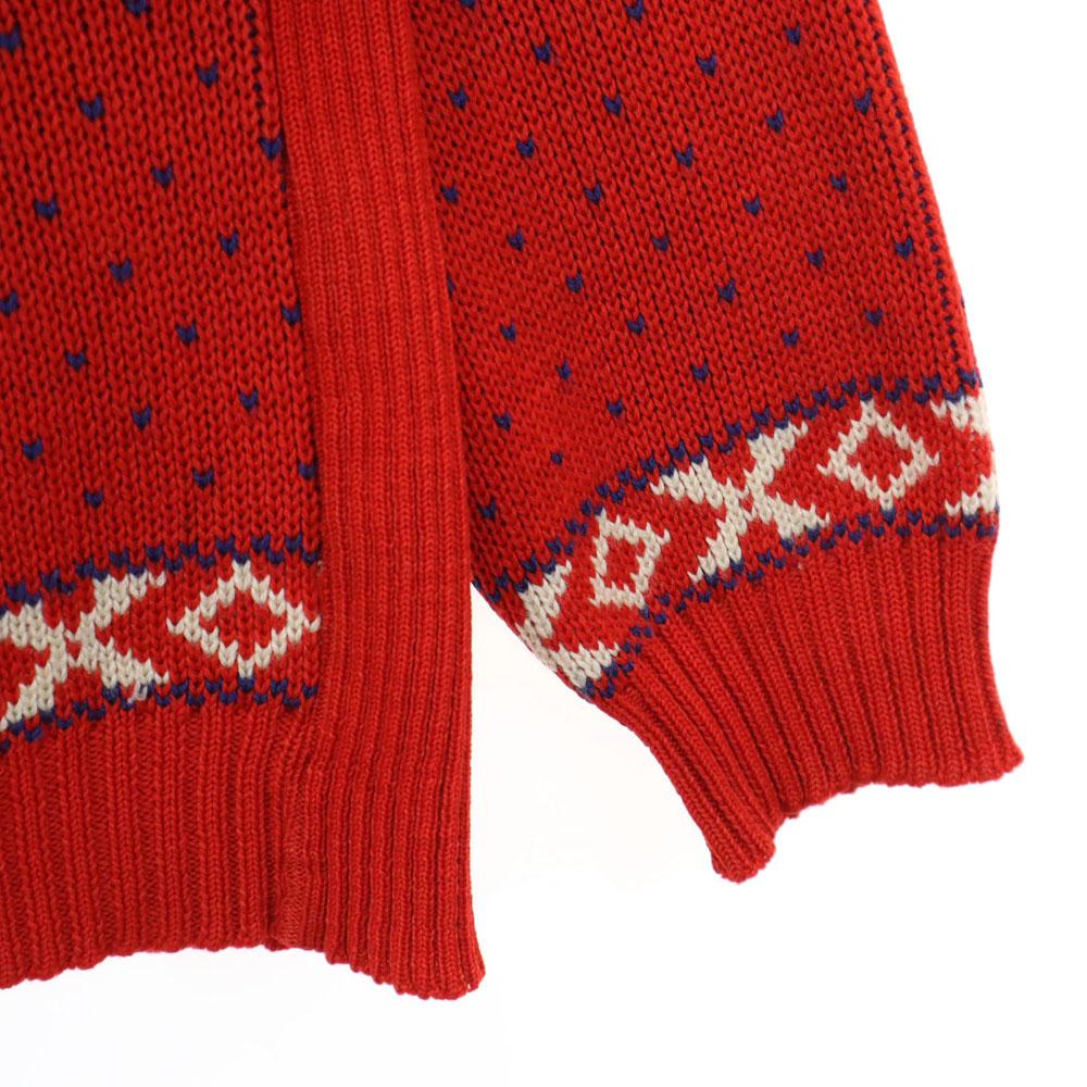 PFISTER 80s Old Overall Handle Knit Jacket Red Women Used