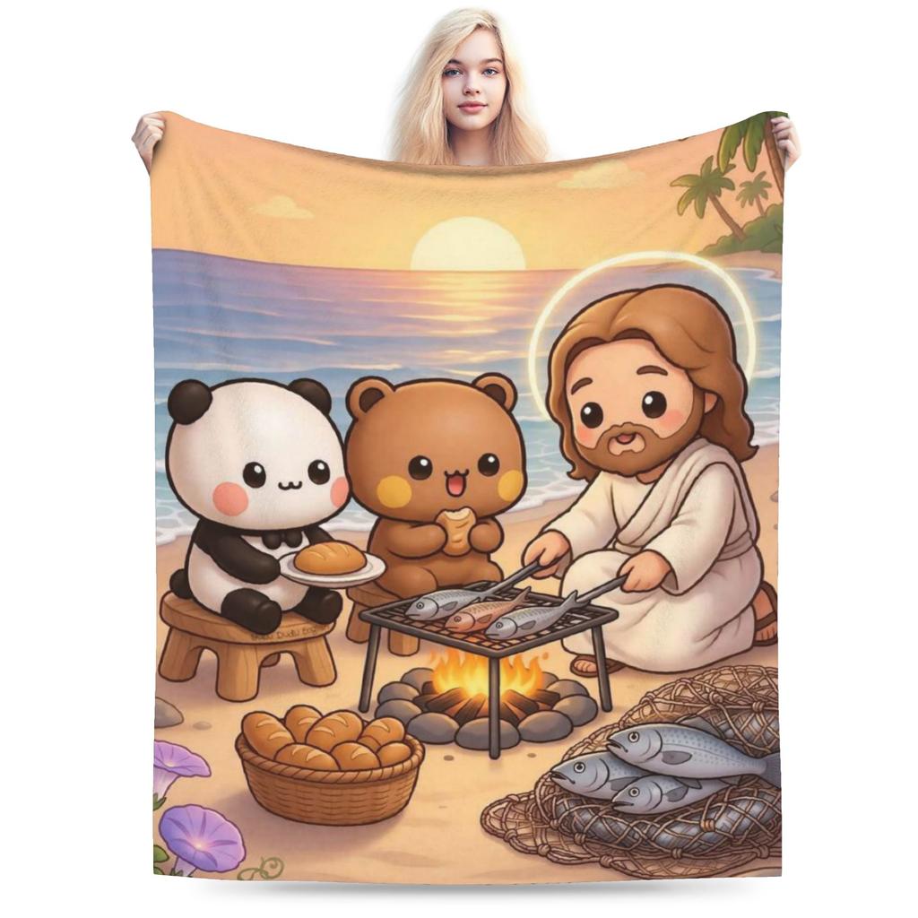 Cute Bear Bubu Dudu Fleece Blanket Novelty Throw Blankets For Home 150*125Cm Plush Thin Quilt