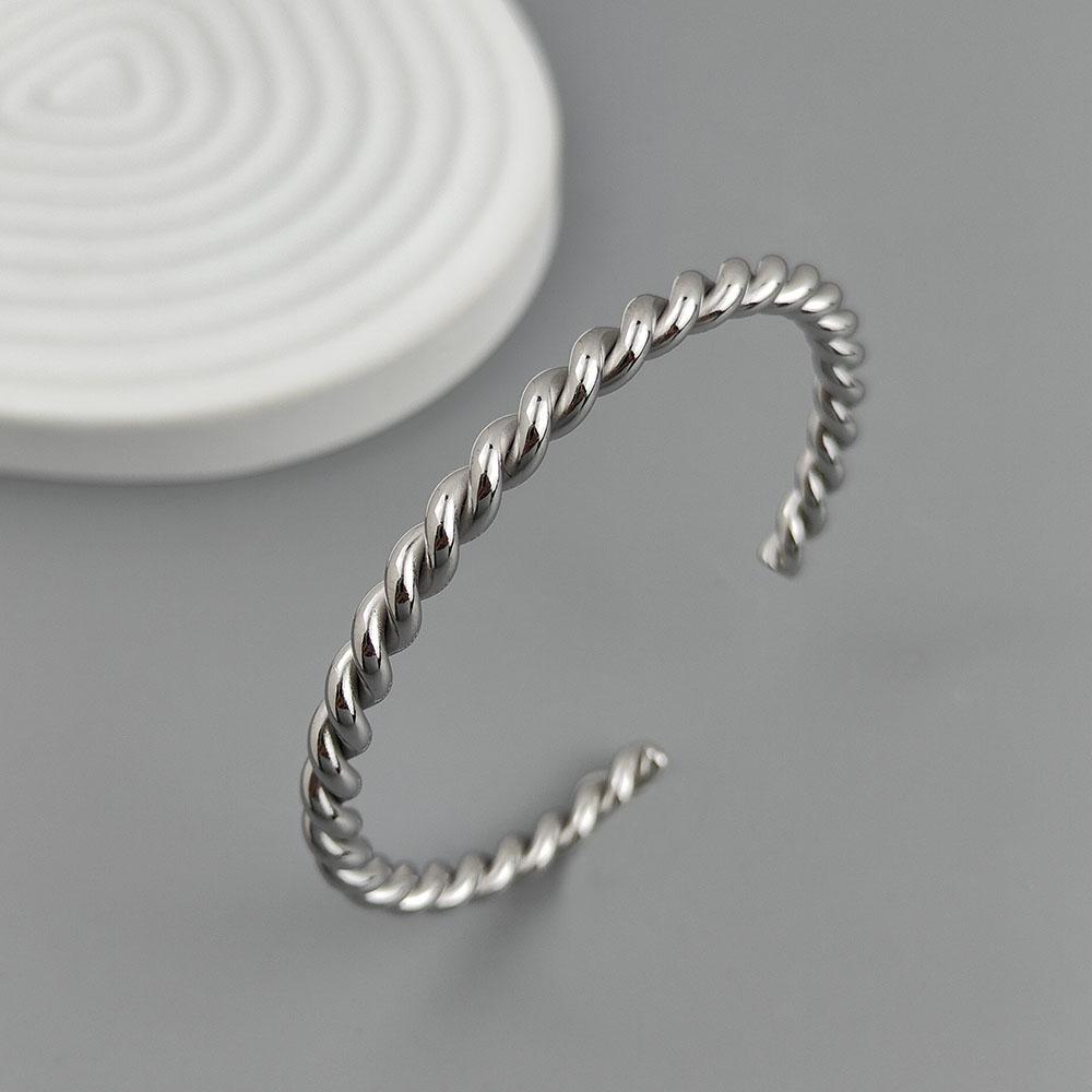 Double-layer Wire-wrapped Stainless Steel Gold-plated 18K Bracelet, High-quality Waterproof Silver Jewelry, Gift for Couples