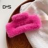 Women Hair Claw Plush Wrap Design Spring Back Head Large Hair Clip Rectangle Shark Hair Clamp Hair Accessory