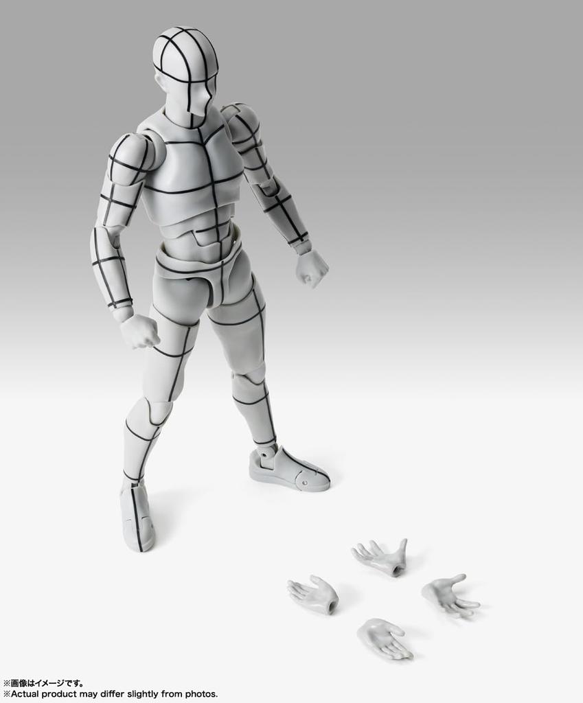 TAMASHII NATIONS S.H.Figuarts Body-kun -Sports- Edition -Wireframe- (Gray Color Ver.) Approximately 150mm PVC & ABS Painted Movable Figure