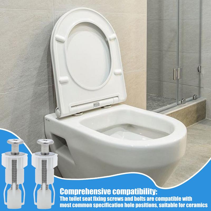 Toilet Seat Screws Replacement Kit Bathroom Repair Hardware Set 2 Pieces Toilet Seat Tightening Fastener For Floor Mount