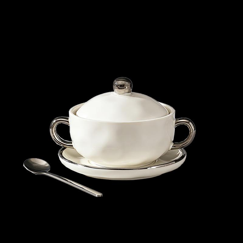 COMATE Ceramic Double-Ear Dessert Bowl Set