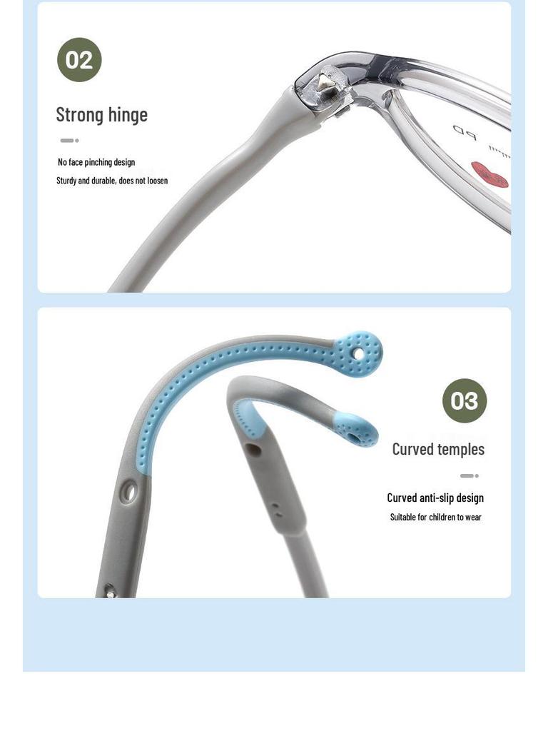 TR90 Ultra-Light Children's Eyeglass Frame with Silicone Soft Nose Pads