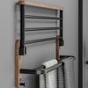 Nordic Solid Wood Light Luxury Towel Rack Bathroom Towel Shelf  Perforated Wall Mounted Towel Shelves Bathroom Accessories