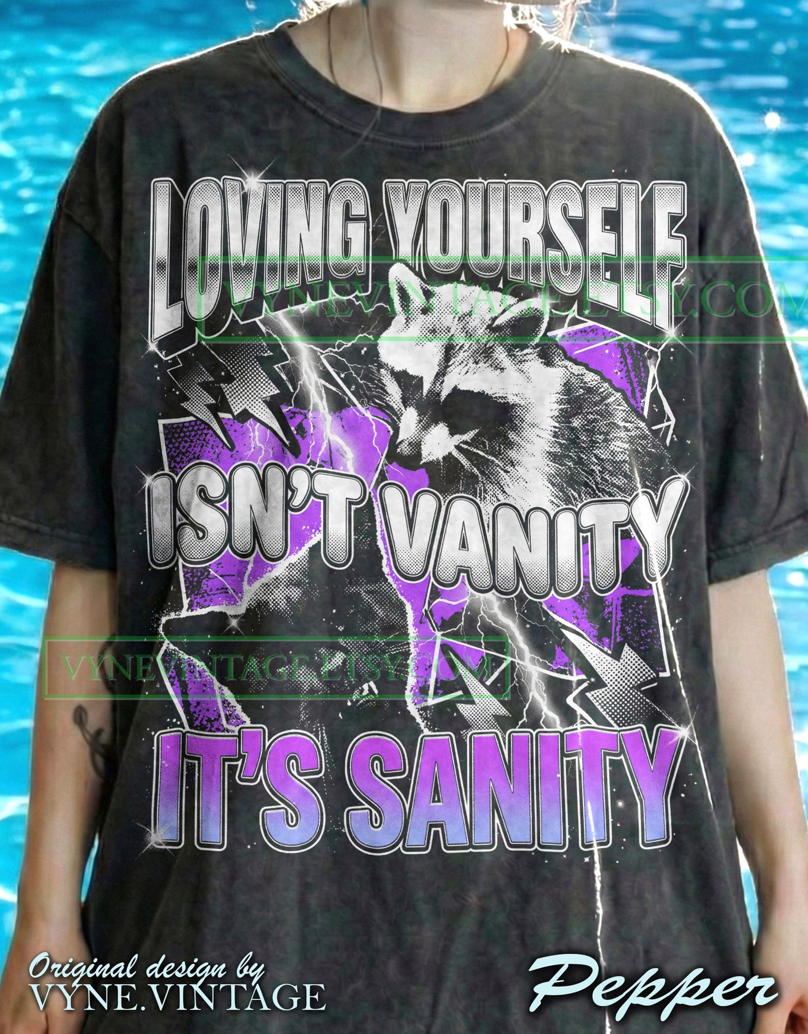 Loving Yourself Sanity Comfort Colors® Tshirt, Raccoon Tees, Black Cat 90S Bootleg Sweater, Vintage Style Tanktop, Thunder Streetwear 4XL