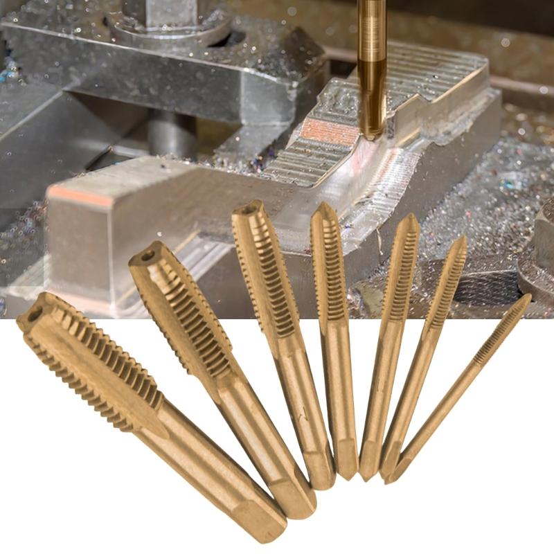 Metric Tap Set HSS Hand Screw Thread Tap Set Thread Tappings Tool 7Pcs 3-12 Drill Bit Set