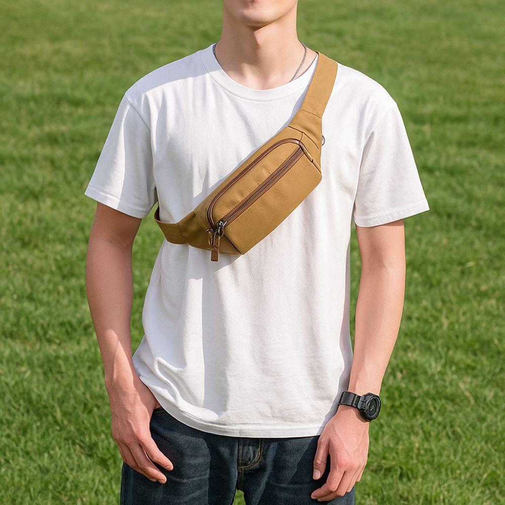 Adjustable Men Chest Bag Large Capacity Running Fanny Pack Fashion Crossbody Bag  Outdoor Sports