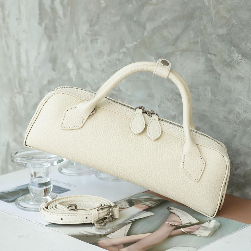 Genuine Leather French Style Small Tote Bag Retro Classic Handbag Genuine Leather Women's Handbag Casual Multi-Style Single-Shoulder Bag